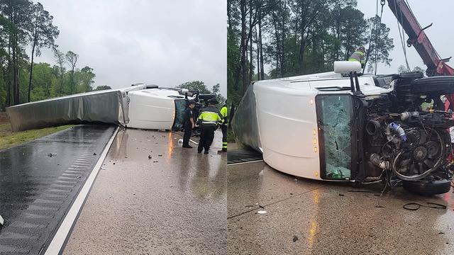 Georgia: Overturned tractor trailer shuts down traffic on I-16 - Vimarsana News