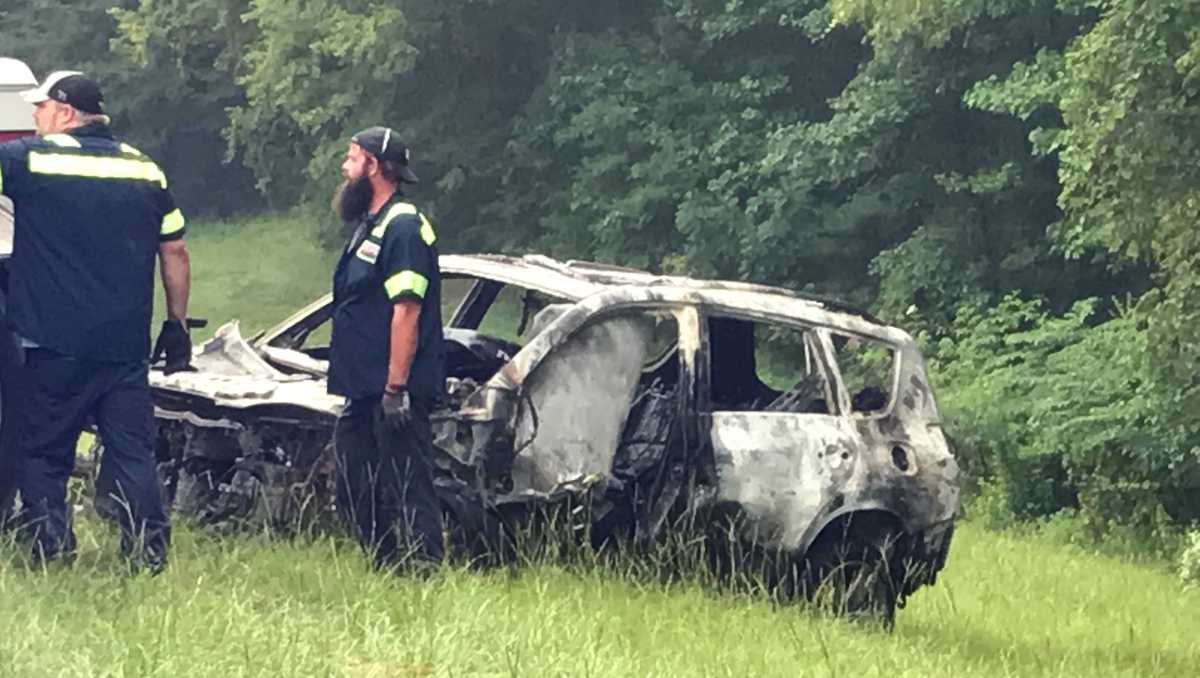 One Person Confirmed Dead After Vehicle Veers Off Road Into Tree Line Catches Fire 9830