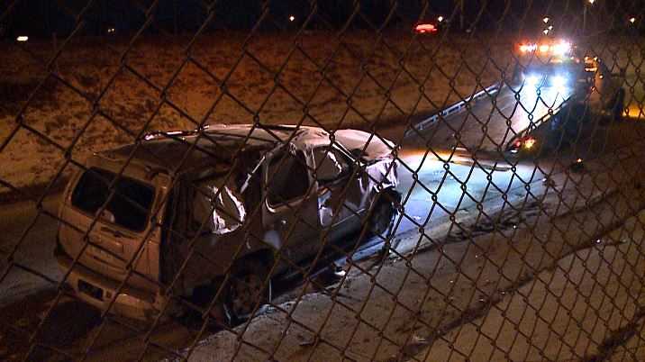 Car over corrects, crashes through fence before going onto I-480 ...