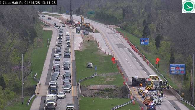 Eastbound lanes reopen on I-74 after earlier crash in Green Township