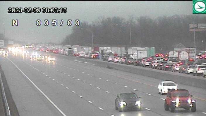 Several lanes are blocked on I-75 near Franklin due to a crash