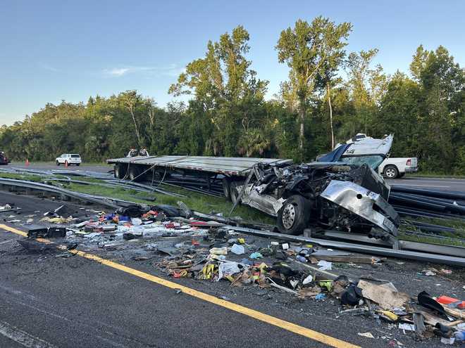 Delays on I-95 in Volusia after fire ignites in crash location