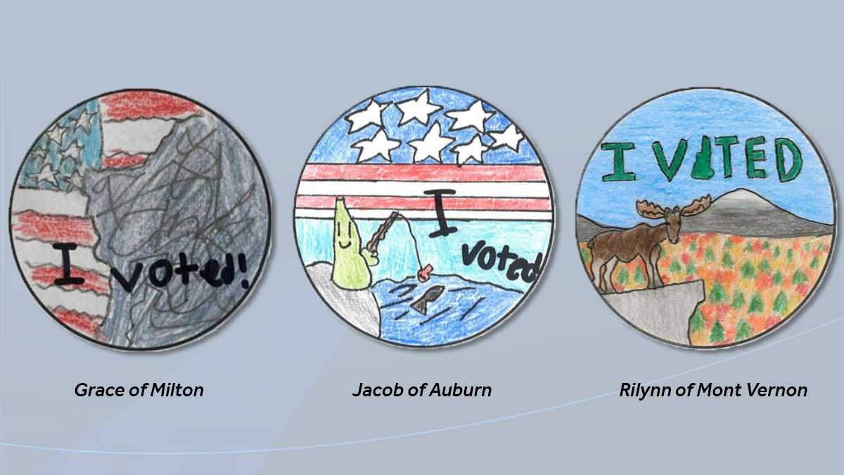 New Hampshire 'I Voted' stickers for 2024 made by fourthgraders