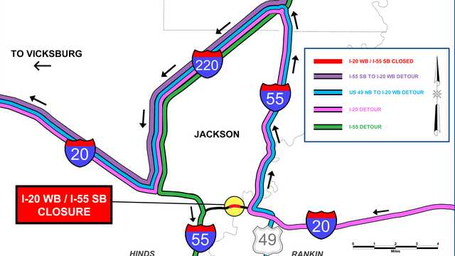 Section of I-20, I-55 to close this weekend in Jackson - Vimarsana News