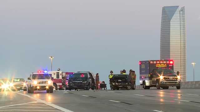 I-40 crash involving multiple vehicles in OKC causes traffic