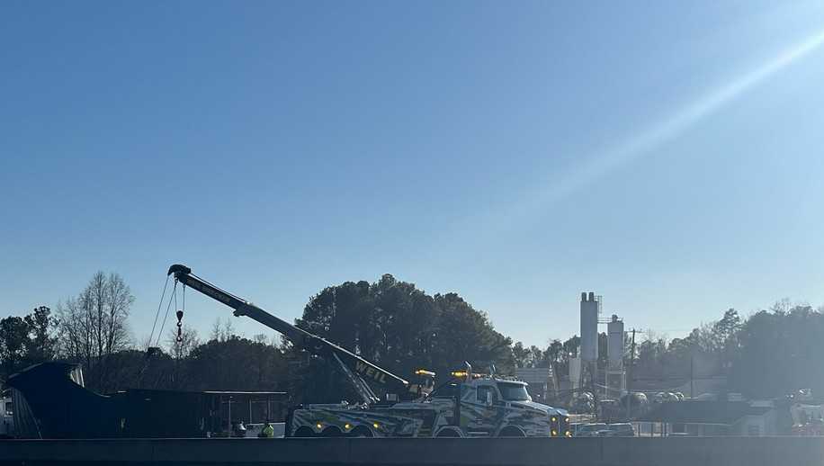 Commercial vehicle crash closes all southbound lanes of Interstate 459 near Derby Parkway