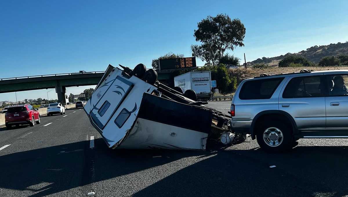 Crash along Interstate 80 in Solano County blocks lanes