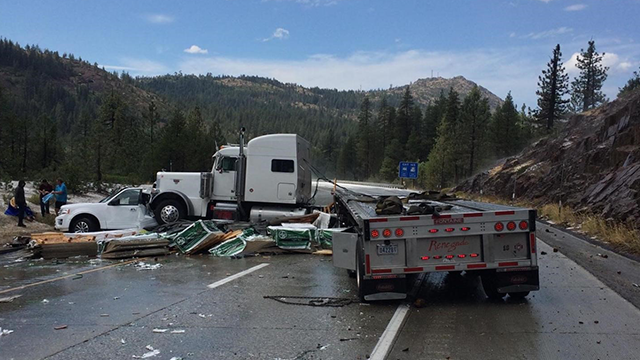 I-80 reopens in Sierra after big rig crash