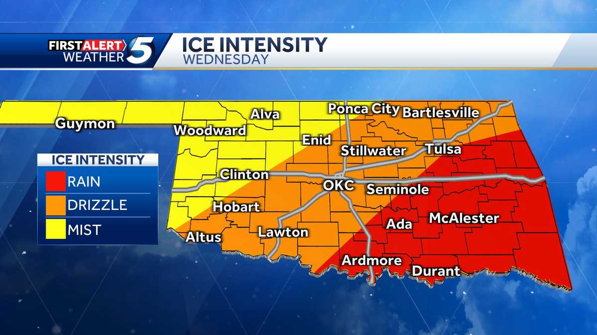 OKLAHOMA WINTER WEATHER Freezing drizzle moves in, causes slick road