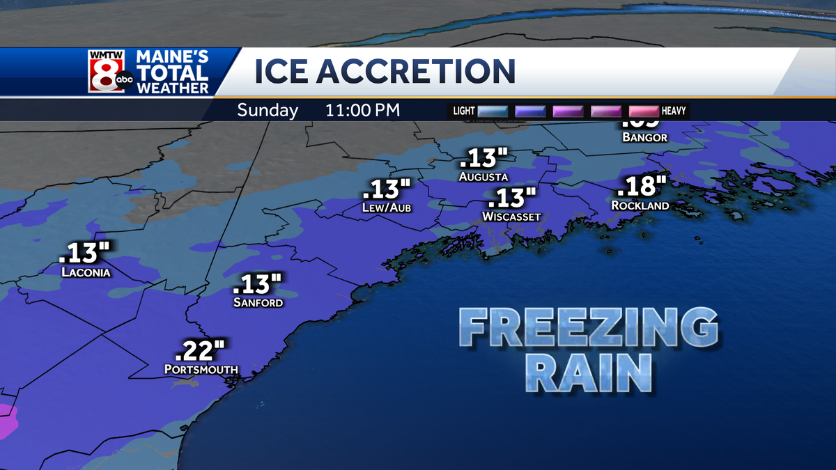 Timing out Sunday's winter storm impacts hour by hour for Mainers