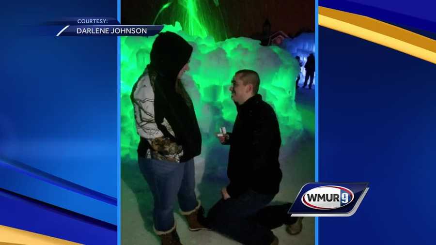 Proposal at Ice Castles