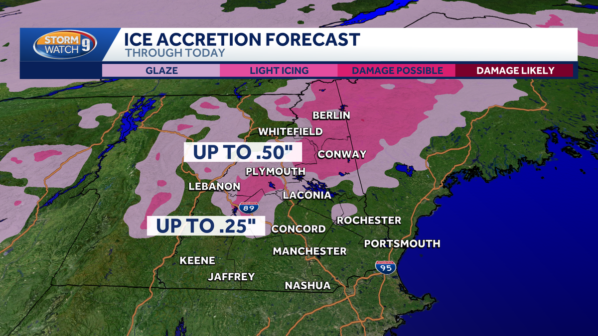 Parts of New Hampshire seeing freezing rain, ice accumulation