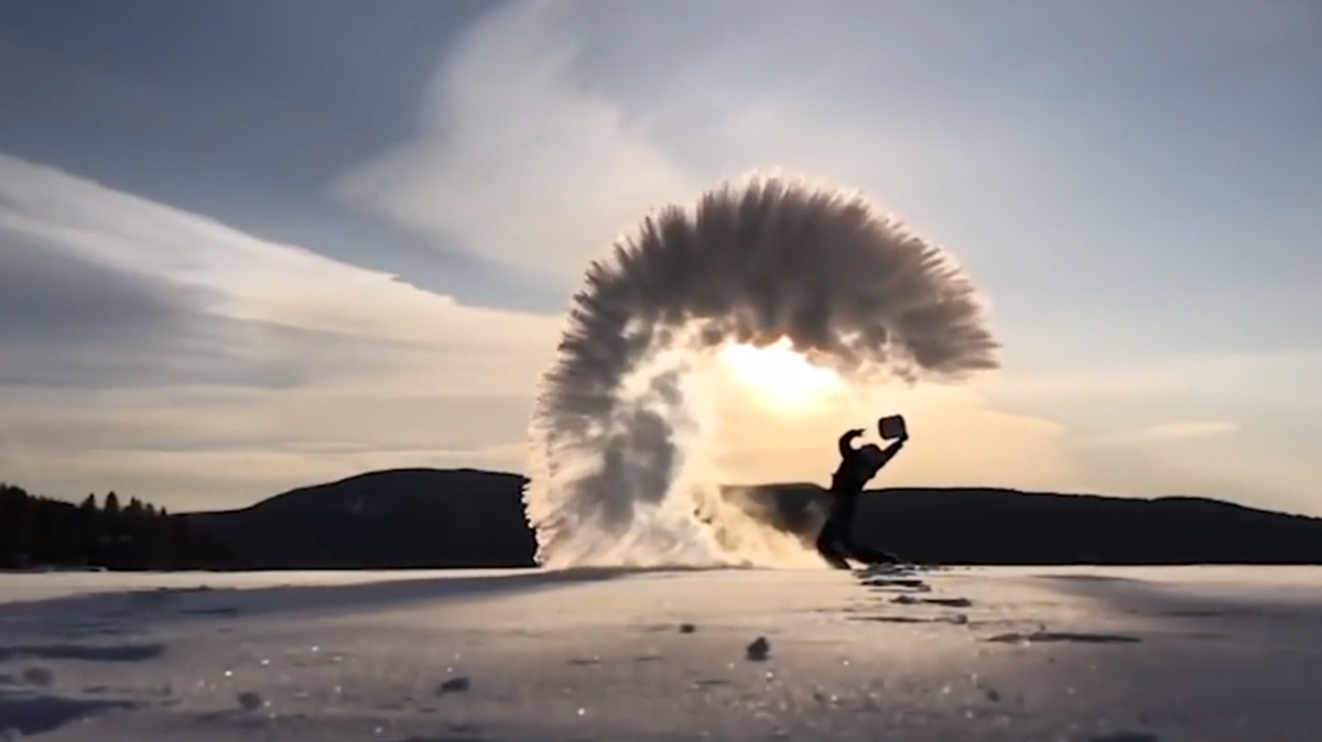 Incredible video shows boiling water turning to ice in seconds