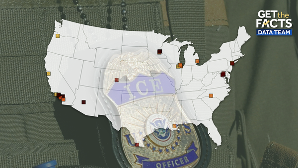 map of ice shootings