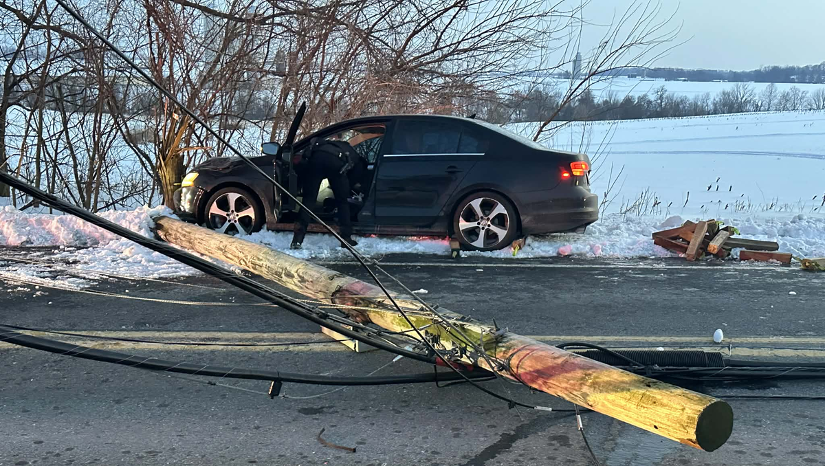 Lancaster roadway reopened after vehicle crash downs utility pole