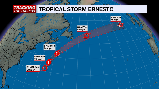 ﻿ernesto forecast cone