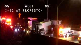 Portion of I-80 back open after crash involving multiple big rigs