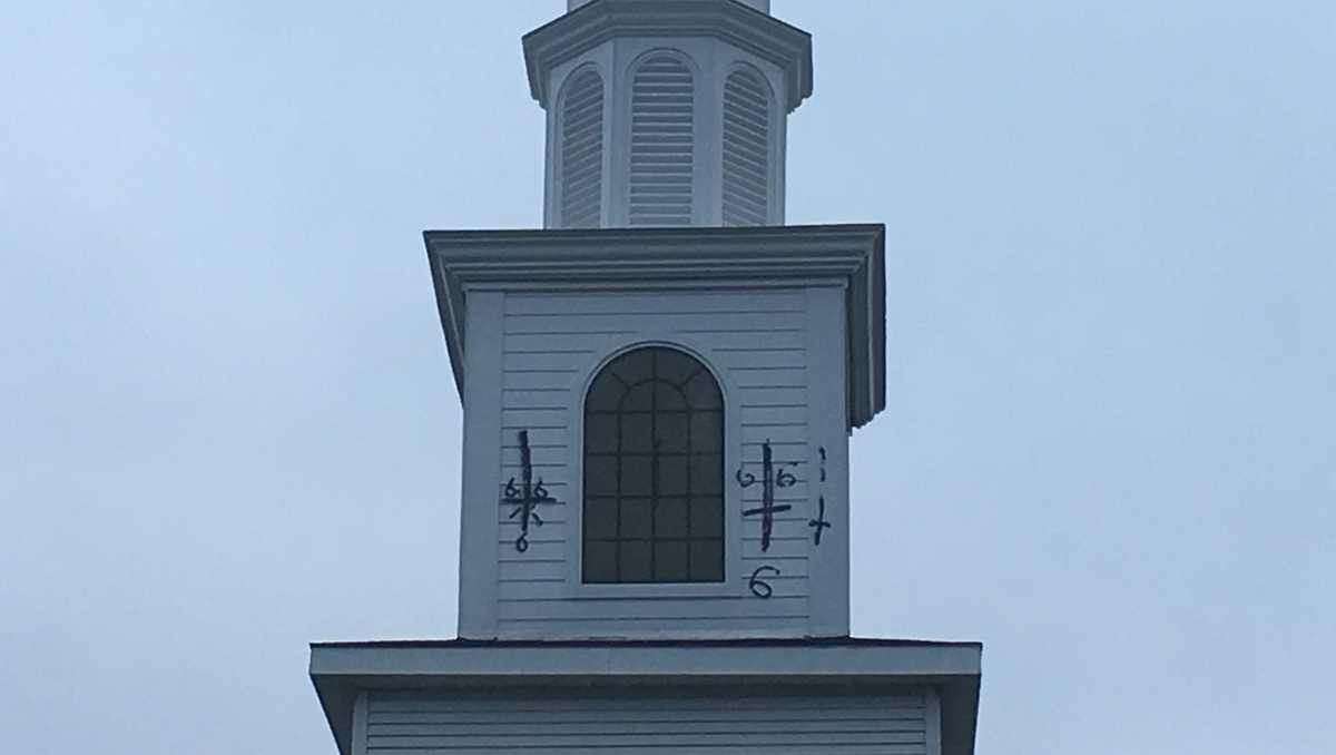 Photos Vandals draw upsidedown crosses, write "666" on Lancaster church