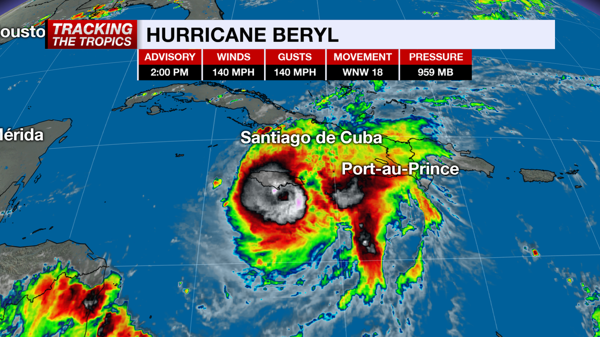 Category 4 Hurricane Beryl batters Jamacia as shear begins to weaken ...