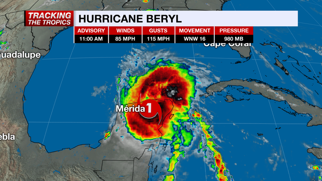 hurricane beryl 11am advisory 7-5-24