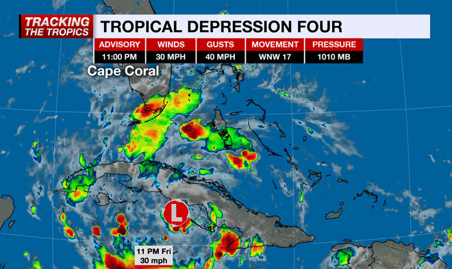 tropical depression four forms - 8-2-24.