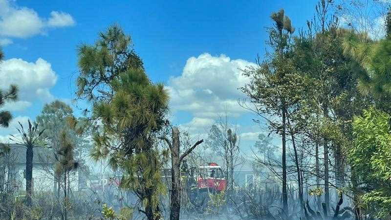 Crews battle half-acre brush fire in Lehigh Acres