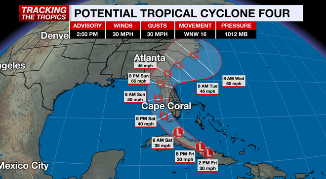 ﻿Potential Tropical Cyclone Four