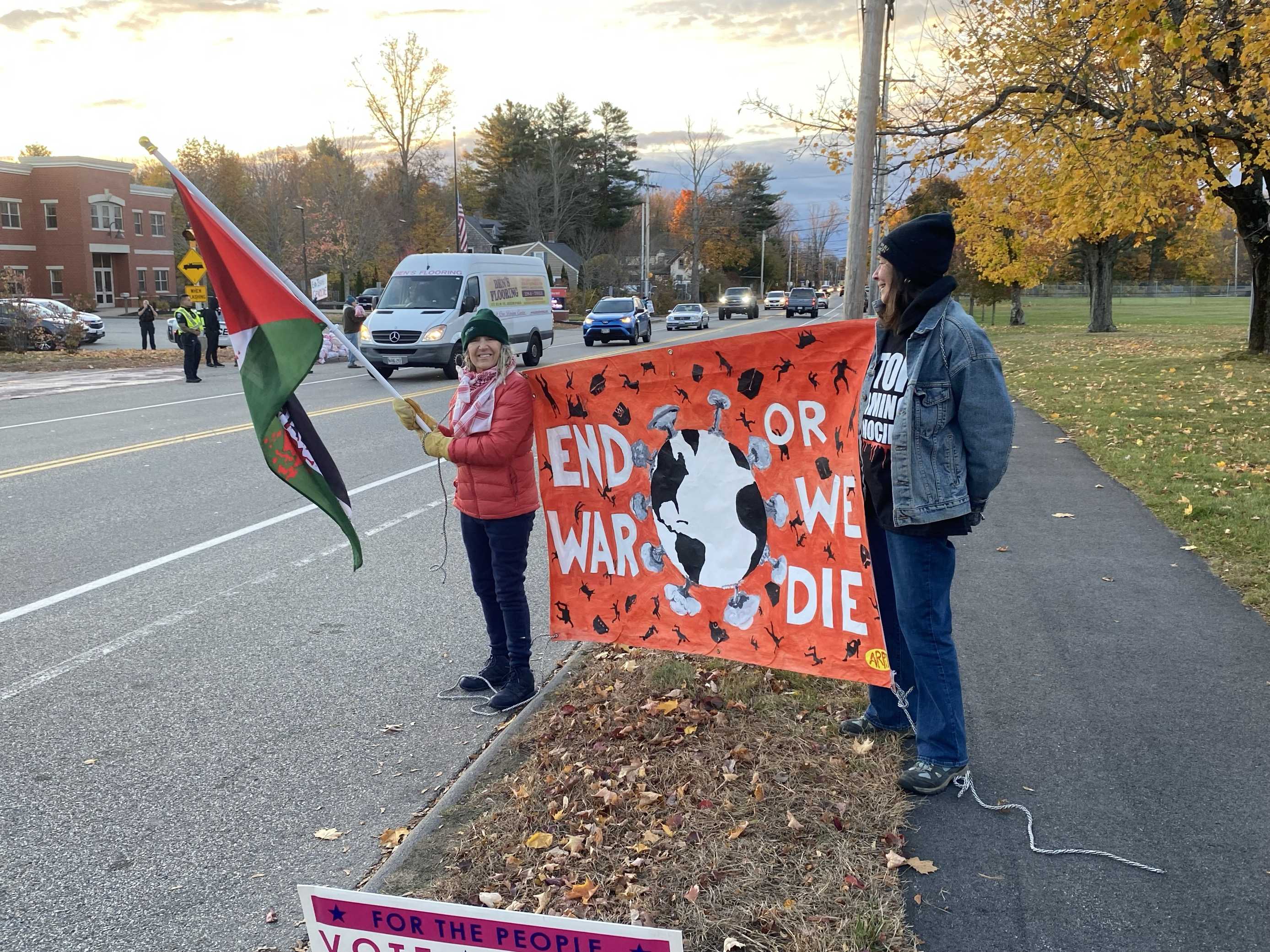 Protesters disrupt traffic in Saco while demanding end to US weapon ...