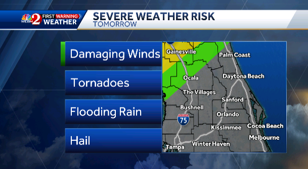 Cold front could bring severe weather to Central Florida Sunday