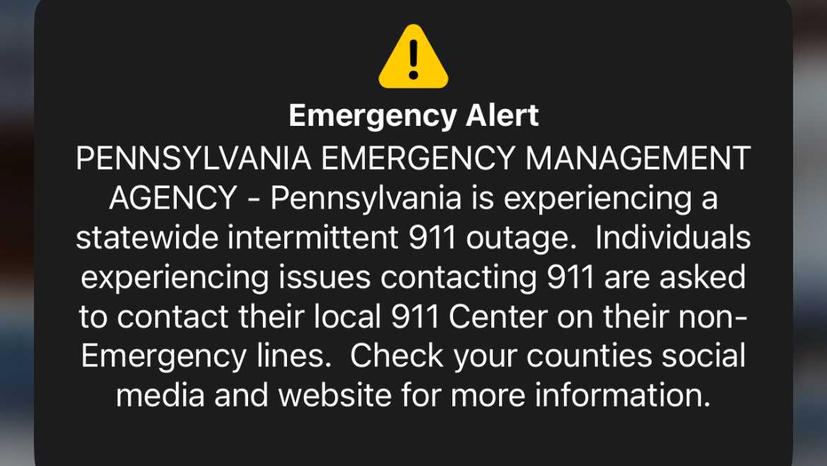 Pennsylvania Faces Widespread Intermittent 911 Outage; Officials Advise Backup Contact Methods