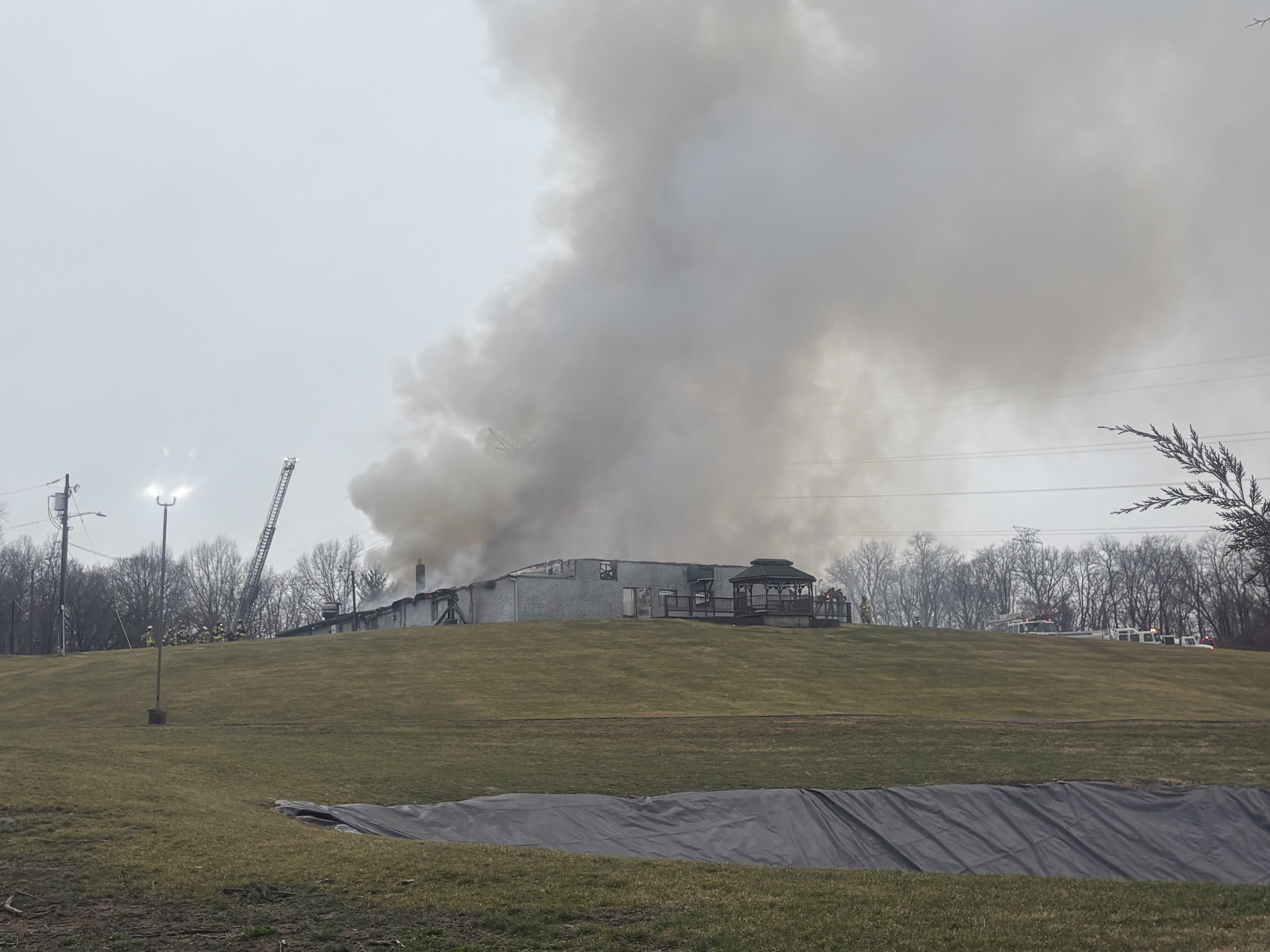 Massive fire burns for hours at event center in Whitewater Township - WLWT