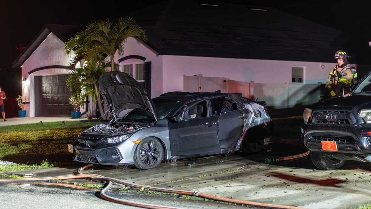 Fireworks left on driveway spark Cape Coral car fire on the Fourth of July