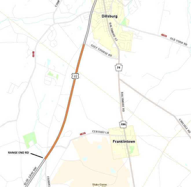 Utility pole work on Route 15 in York County, Pa. will cause rolling stops