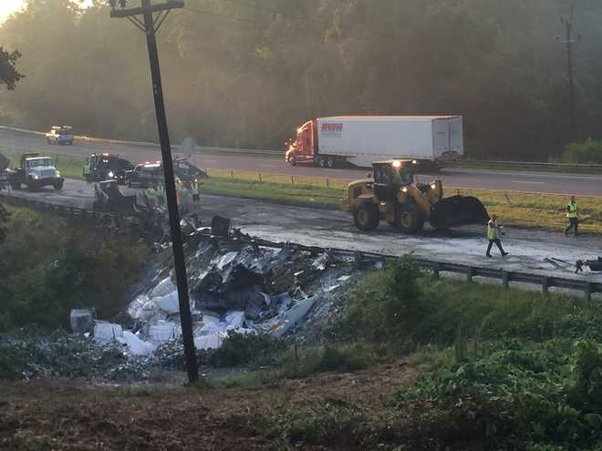 Lanes Reopen Hours Afterdeadly Fiery Crash On I 85 Involving 2 Tractor Trailers 4089