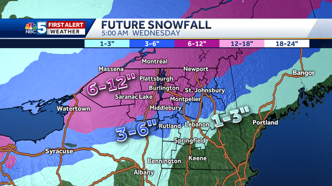 NWS Burlington on X: With the first snow about at our doorstep, here is a  more specific look at the timeline of snowfall rates tonight. For several  areas, a brief lull in