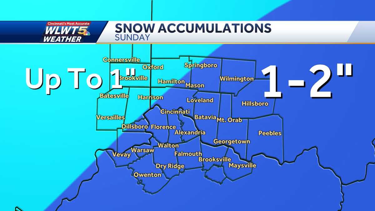 Tracking winter weather: Heavy snow bands drop light accumulations - WLWT