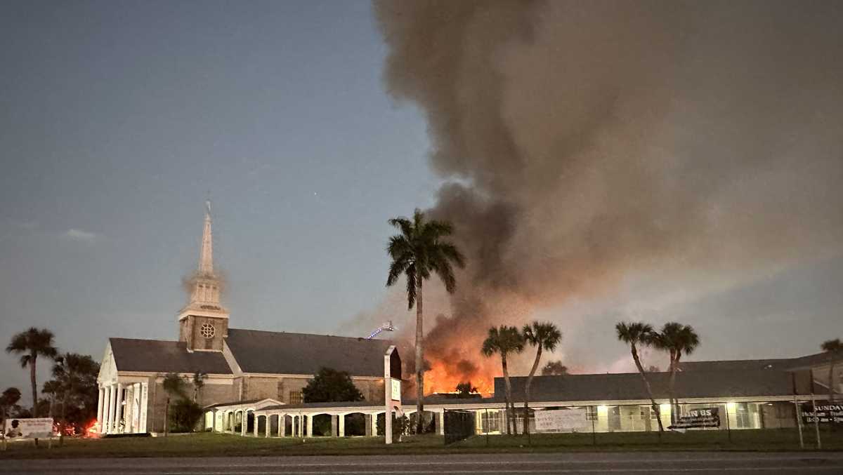 Crews battle fire at Christ at the Crossroads Church in Lehigh Acres
