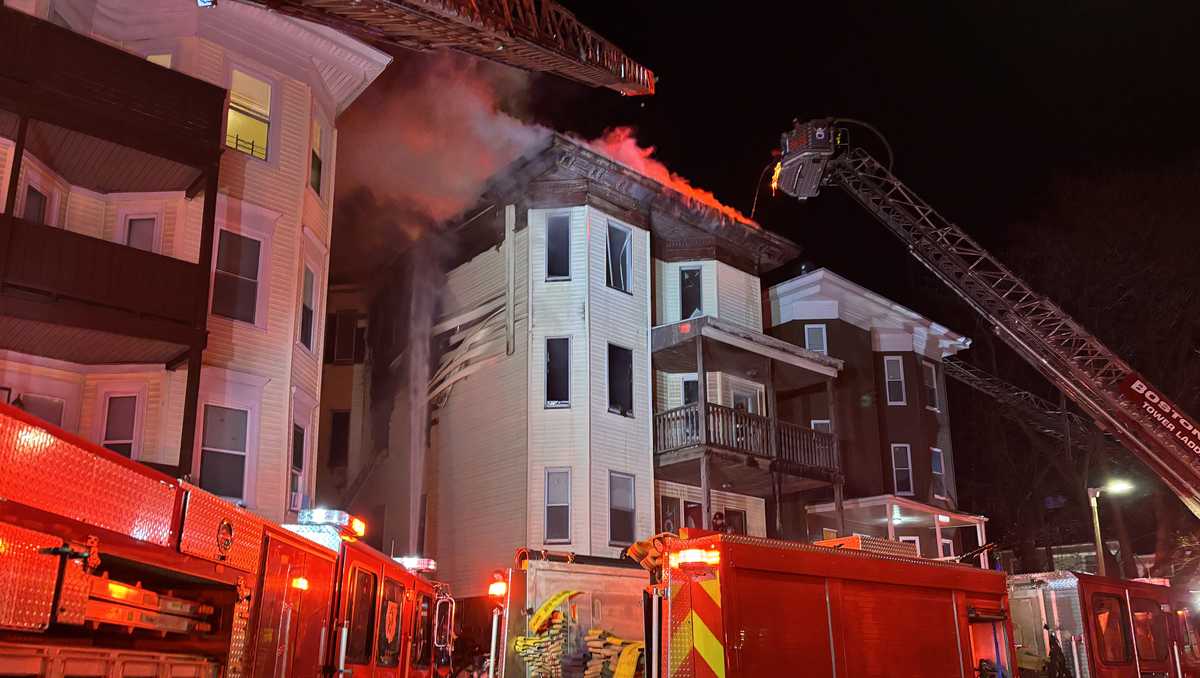 Fire crews battle three-alarm blaze in Boston - WCVB