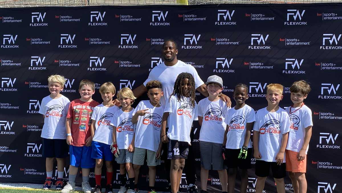 Cleveland Browns running back Nick Chubb holds youth football camp in  Savannah