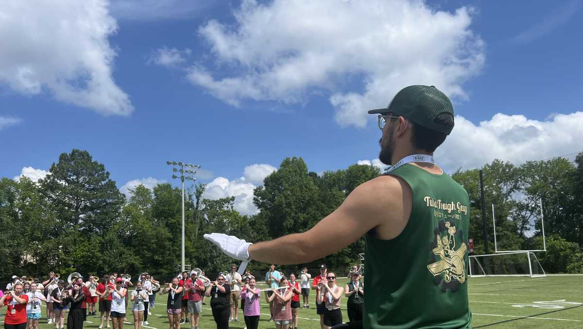 D-Day commemoration: Jacksonville State Marching Southerners performing