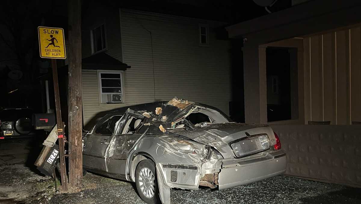 Parked vehicle damaged when vehicle rolls onto it in North Versailles crash