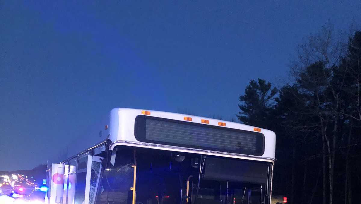 City bus driver and passenger seriously injured in multivehicle crash on I295 in Brunswick