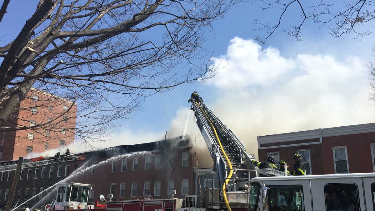 Fire ravages through entire block of rowhomes in Hampden