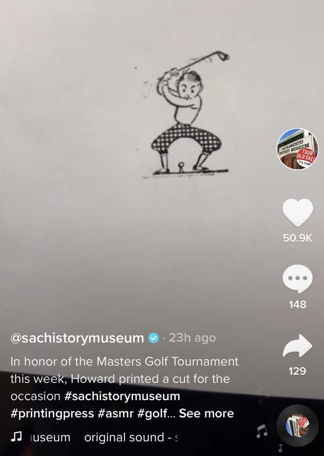 Sacramento History Museum print for the Masters Golf Tournament