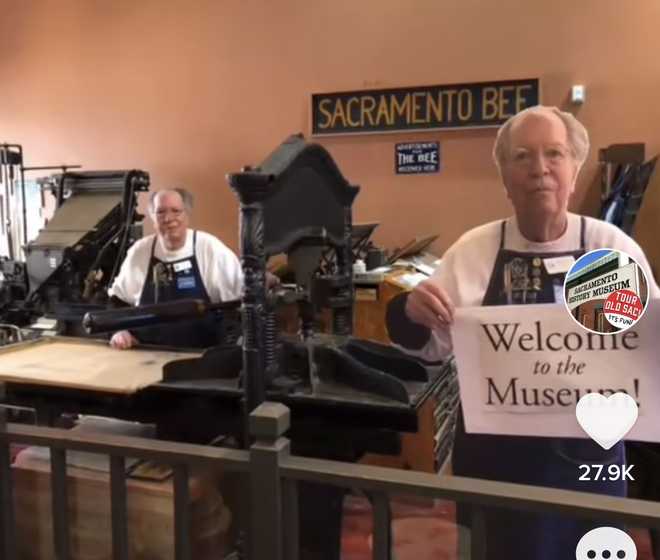 Sacramento museum docent gains TikTok fame using printing press