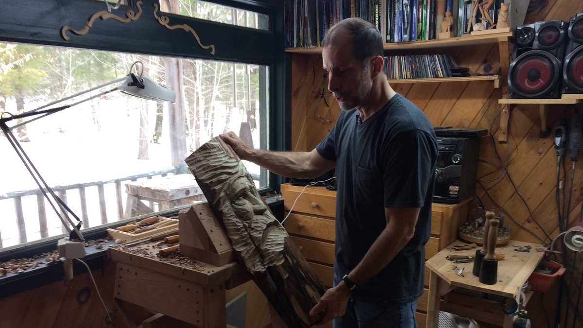 Photos Maine sculptor turns wood into works of art