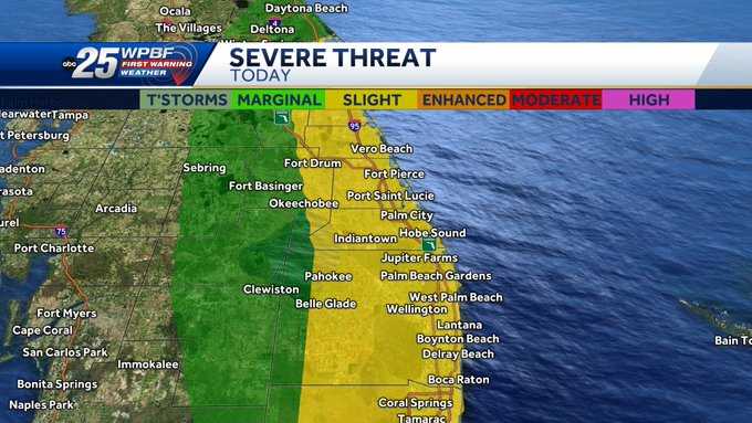 Tracking severe storms, hail and tornado across South Florida - WPBF