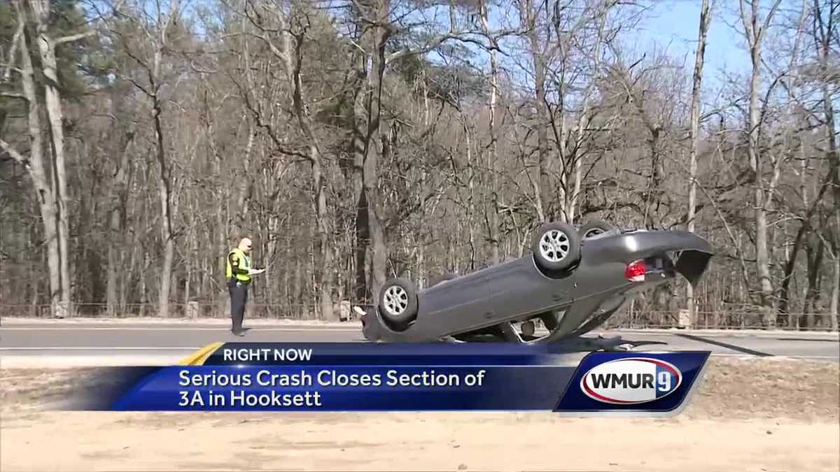 Woman hospitalized after Hooksett rollover crash