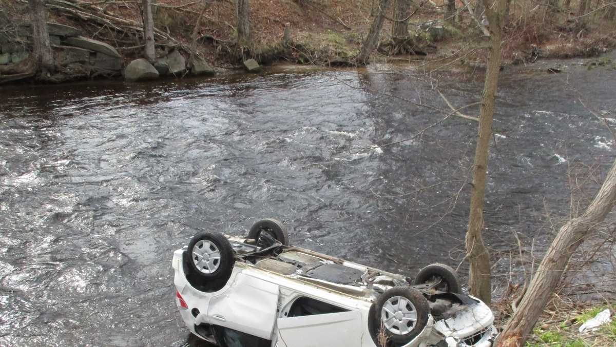 Woman, dogs rescued after car crashes into Contoocook River