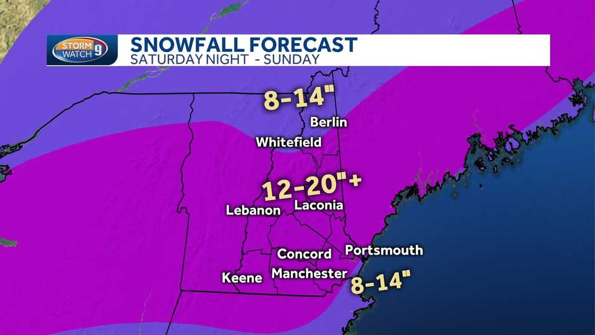 snowstorm to bring 1220 inches of snow for most of NH